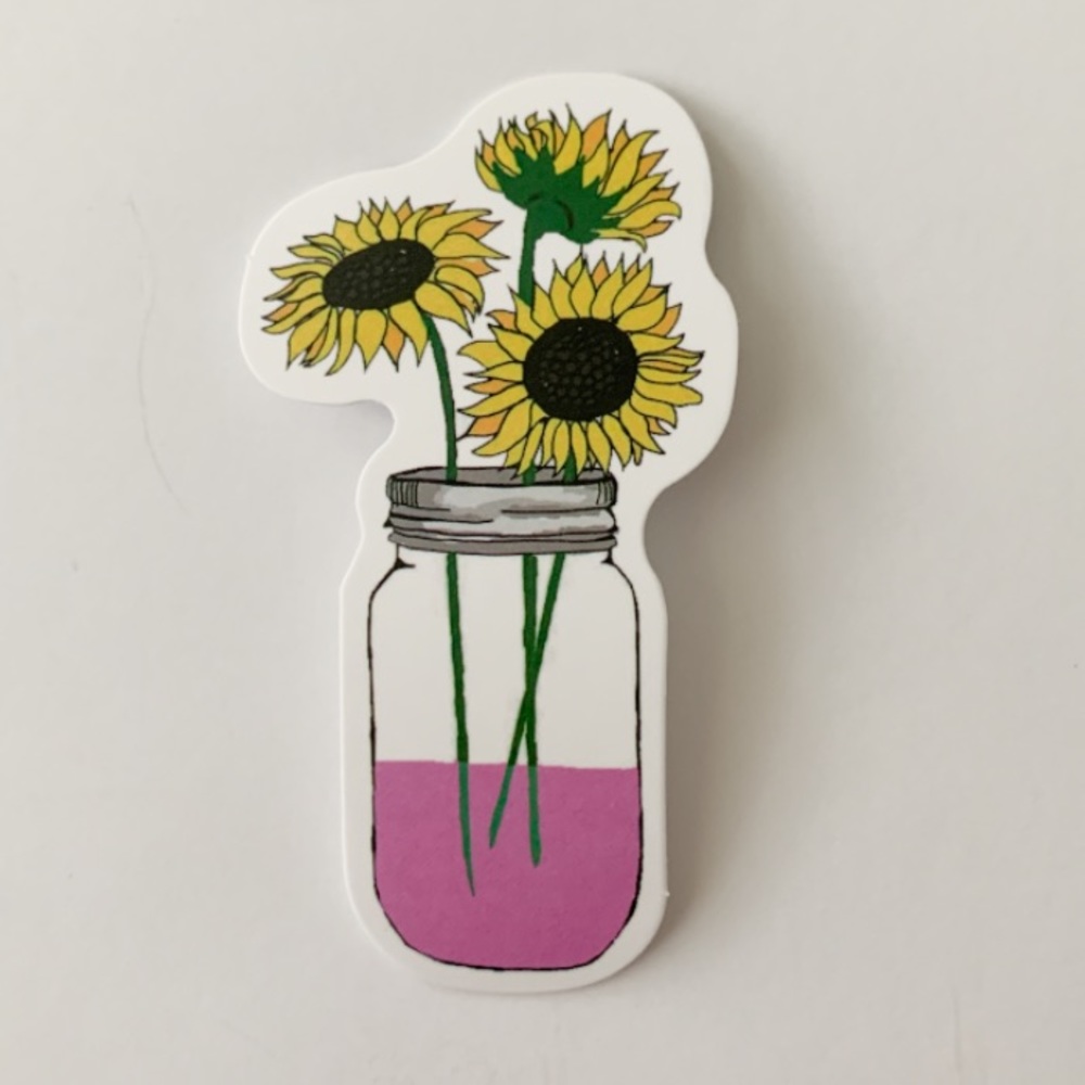 Sunflower Mason Jar Sticker